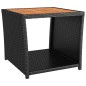 vidaXL Set Mobili Giardino 2pz Nero Polyrattan e Legno Massello Acacia