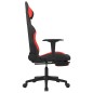 vidaXL Sedia da Gaming Massaggio e Poggiapiedi Tessuto Nero e Rosso vidaXL Sedia da Gaming Massaggio e Poggiapiedi Tessuto Nero e Rosso