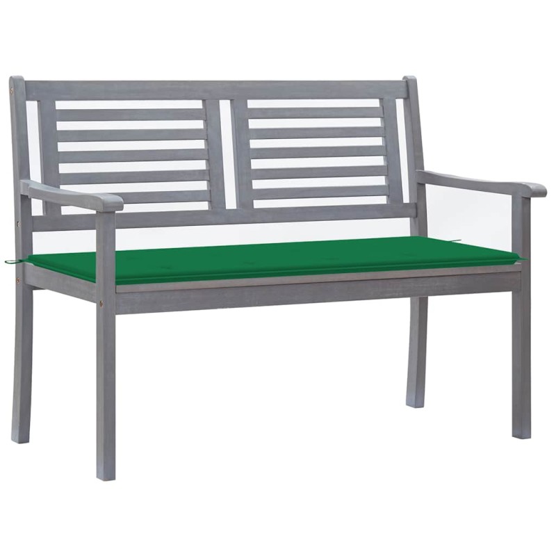 vidaXL Panca da Giardino 2 Posti con Cuscino 120cm Grigia in Eucalipto vidaXL Panca da Giardino 2 Posti con Cuscino 120cm Grigia in Eucalipto