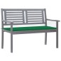 vidaXL Panca da Giardino 2 Posti con Cuscino 120cm Grigia in Eucalipto vidaXL Panca da Giardino 2 Posti con Cuscino 120cm Grigia in Eucalipto