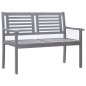vidaXL Panca da Giardino 2 Posti con Cuscino 120cm Grigia in Eucalipto vidaXL Panca da Giardino 2 Posti con Cuscino 120cm Grigia in Eucalipto