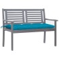vidaXL Panca da Giardino 2 Posti con Cuscino 120cm Grigia in Eucalipto vidaXL Panca da Giardino 2 Posti con Cuscino 120cm Grigia in Eucalipto