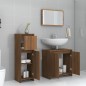 vidaXL Set Mobili da Bagno 3 pz Rovere Marrone in Legno Multistrato vidaXL Set Mobili da Bagno 3 pz Rovere Marrone in Legno Multistrato
