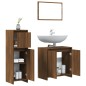 vidaXL Set Mobili da Bagno 3 pz Rovere Marrone in Legno Multistrato vidaXL Set Mobili da Bagno 3 pz Rovere Marrone in Legno Multistrato