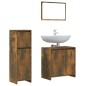 vidaXL Set Mobili da Bagno 3 pz Rovere Fumo in Legno Multistrato vidaXL Set Mobili da Bagno 3 pz Rovere Fumo in Legno Multistrato