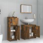 vidaXL Set Mobili da Bagno 3 pz Rovere Fumo in Legno Multistrato vidaXL Set Mobili da Bagno 3 pz Rovere Fumo in Legno Multistrato