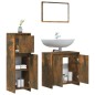 vidaXL Set Mobili da Bagno 3 pz Rovere Fumo in Legno Multistrato vidaXL Set Mobili da Bagno 3 pz Rovere Fumo in Legno Multistrato