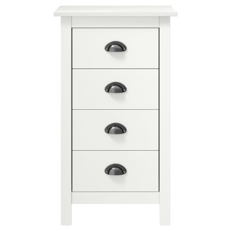 vidaXL Credenza Hill Bianca 46x35x80 cm in Legno Massello di Pino