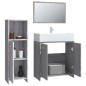 vidaXL Set Mobili da Bagno 3 pz Grigio Sonoma in Legno Multistrato vidaXL Set Mobili da Bagno 3 pz Grigio Sonoma in Legno Multistrato