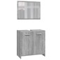 vidaXL Set Mobili da Bagno 3 pz Grigio Sonoma in Legno Multistrato vidaXL Set Mobili da Bagno 3 pz Grigio Sonoma in Legno Multistrato