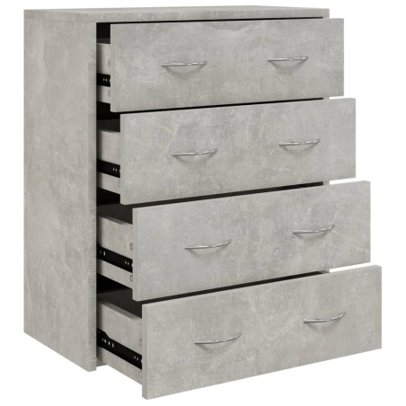 vidaXL Credenza con 4 Cassetti 60x30,5x71 cm Grigio cemento