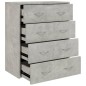 vidaXL Credenza con 4 Cassetti 60x30,5x71 cm Grigio cemento vidaXL Credenza con 4 Cassetti 60x30,5x71 cm Grigio cemento