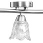 vidaXL Lampadario con Paralumi in Vetro per 5 Lampadine E14 Tulipano