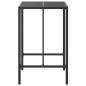 vidaXL Tavolo da Bar con Piano in Vetro Nero 70x70x110 cm Polyrattan vidaXL Tavolo da Bar con Piano in Vetro Nero 70x70x110 cm Polyrattan