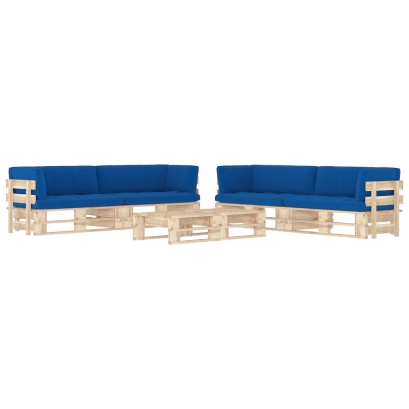 vidaXL Set Divani in Pallet con Cuscini 6 pz in Pino Impregnato vidaXL Set Divani in Pallet con Cuscini 6 pz in Pino Impregnato