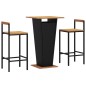 vidaXL Set Bar Giardino 3 pz Nero Polyrattan e Legno Massello Acacia vidaXL Set Bar Giardino 3 pz Nero Polyrattan e Legno Massello Acacia