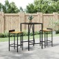 vidaXL Set Bar Giardino 3 pz Nero Polyrattan e Legno Massello Acacia vidaXL Set Bar Giardino 3 pz Nero Polyrattan e Legno Massello Acacia
