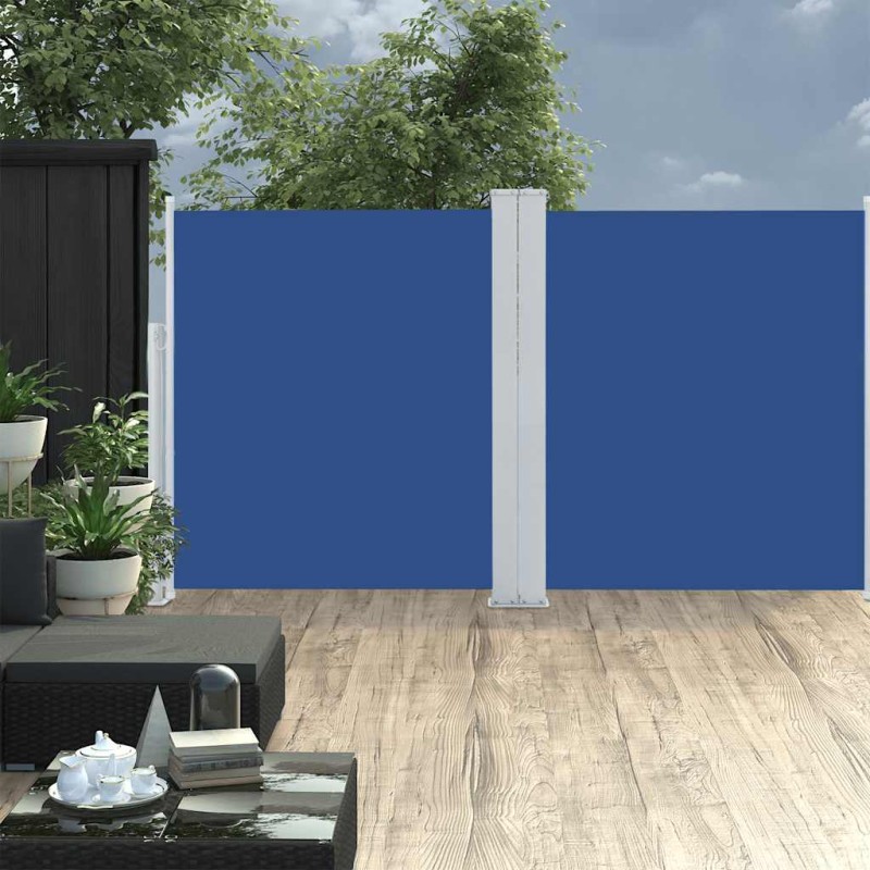 vidaXL Tenda da Sole Laterale Retrattile 170x600 cm Blu vidaXL Tenda da Sole Laterale Retrattile 170x600 cm Blu