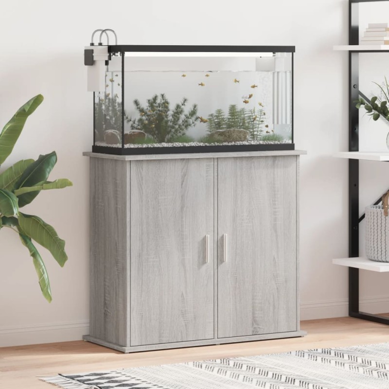 vidaXL Supporto Acquario 81x36x73cm in Legno Multistrato Grigio Sonoma vidaXL Supporto Acquario 81x36x73cm in Legno Multistrato Grigio Sonoma