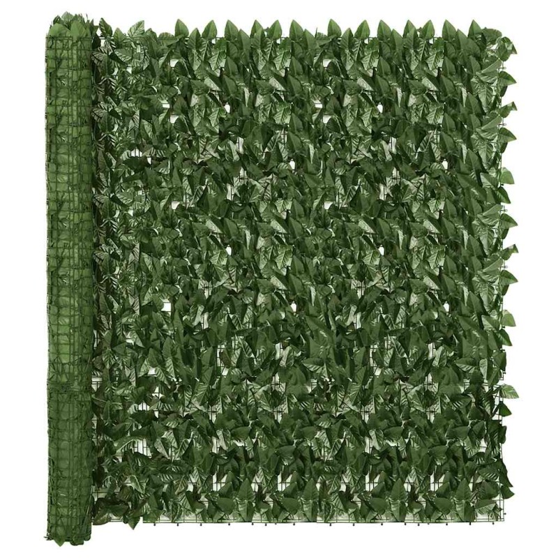 vidaXL Paravento da Balcone con Foglie Verde Scuro 500x150 cm vidaXL Paravento da Balcone con Foglie Verde Scuro 500x150 cm