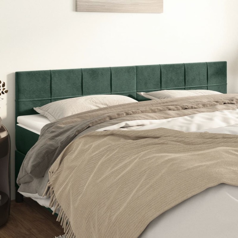 vidaXL Testiere 2 pz Verde Scuro 100x5x78/88 cm in Velluto vidaXL Testiere 2 pz Verde Scuro 100x5x78/88 cm in Velluto