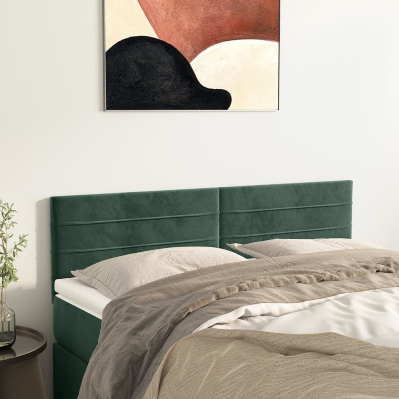 vidaXL Testiere 2 pz Verde Scuro 72x5x78/88 cm in Velluto vidaXL Testiere 2 pz Verde Scuro 72x5x78/88 cm in Velluto
