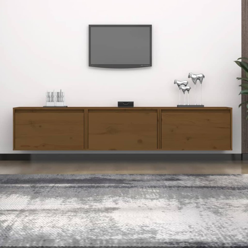 Mobili Porta TV 3 pz Miele in Legno Massello di Pino Mobili Porta TV 3 pz Miele in Legno Massello di Pino