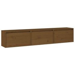 Mobili Porta TV 3 pz Miele in Legno Massello di Pino