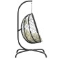 vidaXL Sedia Uovo Sospesa con Cuscino Bianco Crema Polyrattan Acciaio vidaXL Sedia Uovo Sospesa con Cuscino Bianco Crema Polyrattan Acciaio
