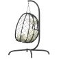 vidaXL Sedia Uovo Sospesa con Cuscino Bianco Crema Polyrattan Acciaio vidaXL Sedia Uovo Sospesa con Cuscino Bianco Crema Polyrattan Acciaio