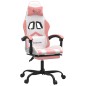 vidaXL Sedia da Gaming Girevole Poggiapiedi Bianca e Rosa Similpelle vidaXL Sedia da Gaming Girevole Poggiapiedi Bianca e Rosa Similpelle