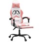 vidaXL Sedia da Gaming Girevole Poggiapiedi Bianca e Rosa Similpelle vidaXL Sedia da Gaming Girevole Poggiapiedi Bianca e Rosa Similpelle