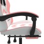 vidaXL Sedia da Gaming Girevole Poggiapiedi Bianca e Rosa Similpelle vidaXL Sedia da Gaming Girevole Poggiapiedi Bianca e Rosa Similpelle