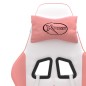 vidaXL Sedia da Gaming Girevole Poggiapiedi Bianca e Rosa Similpelle vidaXL Sedia da Gaming Girevole Poggiapiedi Bianca e Rosa Similpelle