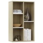 vidaXL Libreria/Credenza Bianca Rovere Sonoma 50x25x80 cm Multistrato vidaXL Libreria/Credenza Bianca Rovere Sonoma 50x25x80 cm Multistrato