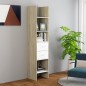 vidaXL Libreria Bianca e Rovere Sonoma 40x35x180 cm Legno Multistrato vidaXL Libreria Bianca e Rovere Sonoma 40x35x180 cm Legno Multistrato