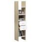 vidaXL Libreria Bianca e Rovere Sonoma 40x35x180 cm Legno Multistrato vidaXL Libreria Bianca e Rovere Sonoma 40x35x180 cm Legno Multistrato