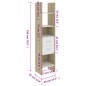 vidaXL Libreria Bianca e Rovere Sonoma 40x35x180 cm Legno Multistrato vidaXL Libreria Bianca e Rovere Sonoma 40x35x180 cm Legno Multistrato