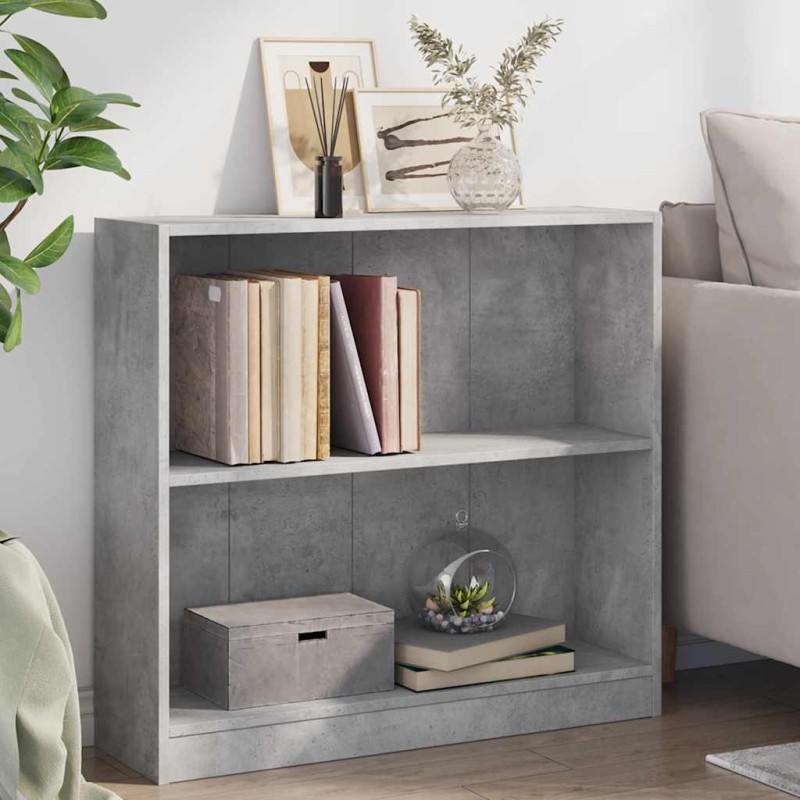 vidaXL Libreria Grigio Cemento 80x24x75 cm in Legno Multistrato vidaXL Libreria Grigio Cemento 80x24x75 cm in Legno Multistrato