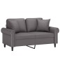 vidaXL Divano a 2 Posti con Cuscini Grigio 120 cm in Similpelle vidaXL Divano a 2 Posti con Cuscini Grigio 120 cm in Similpelle