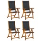 vidaXL Sedie Giardino Pieghevoli 4pz Legno Massello Acacia e Textilene vidaXL Sedie Giardino Pieghevoli 4pz Legno Massello Acacia e Textilene