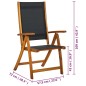 vidaXL Sedie Giardino Pieghevoli 4pz Legno Massello Acacia e Textilene vidaXL Sedie Giardino Pieghevoli 4pz Legno Massello Acacia e Textilene