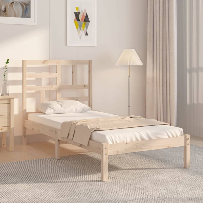 vidaXL Giroletto in Legno Massello 75x190 cm Small Single vidaXL Giroletto in Legno Massello 75x190 cm Small Single