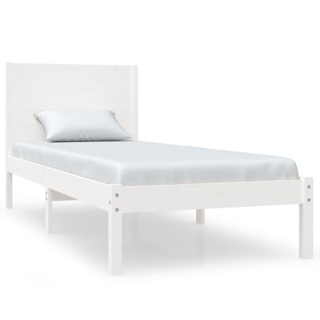 vidaXL Giroletto Bianco in Legno Massello 75x190 cm Small Single