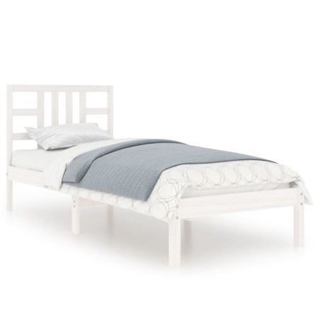 vidaXL Giroletto Bianco in Legno Massello 75x190 cm Small Single