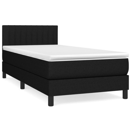 vidaXL Giroletto a Molle con Materasso Nero 90x200 cm in Tessuto