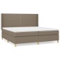 vidaXL Giroletto a Molle con Materasso Tortora 200x200 cm in Tessuto