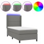 vidaXL Letto a Molle Materasso e LED Grigio Scuro 90x200 cm in Tessuto vidaXL Letto a Molle Materasso e LED Grigio Scuro 90x200 cm in Tessuto