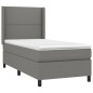 vidaXL Letto a Molle Materasso e LED Grigio Scuro 90x200 cm in Tessuto vidaXL Letto a Molle Materasso e LED Grigio Scuro 90x200 cm in Tessuto