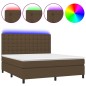 vidaXL Letto a Molle Materasso e LED MarroneScuro 180x200cm in Tessuto vidaXL Letto a Molle Materasso e LED MarroneScuro 180x200cm in Tessuto